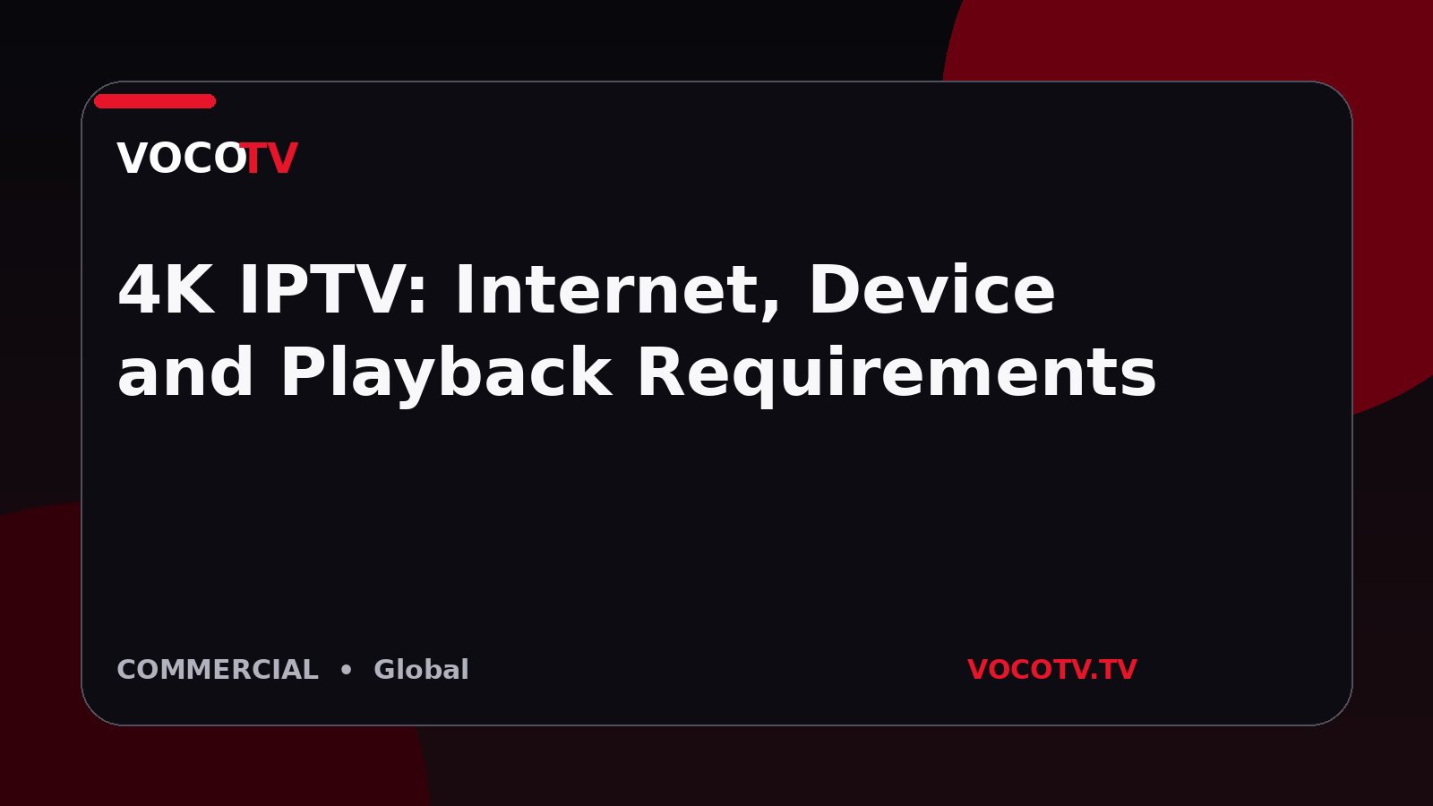 4K IPTV: Internet, Device and Playback Requirements