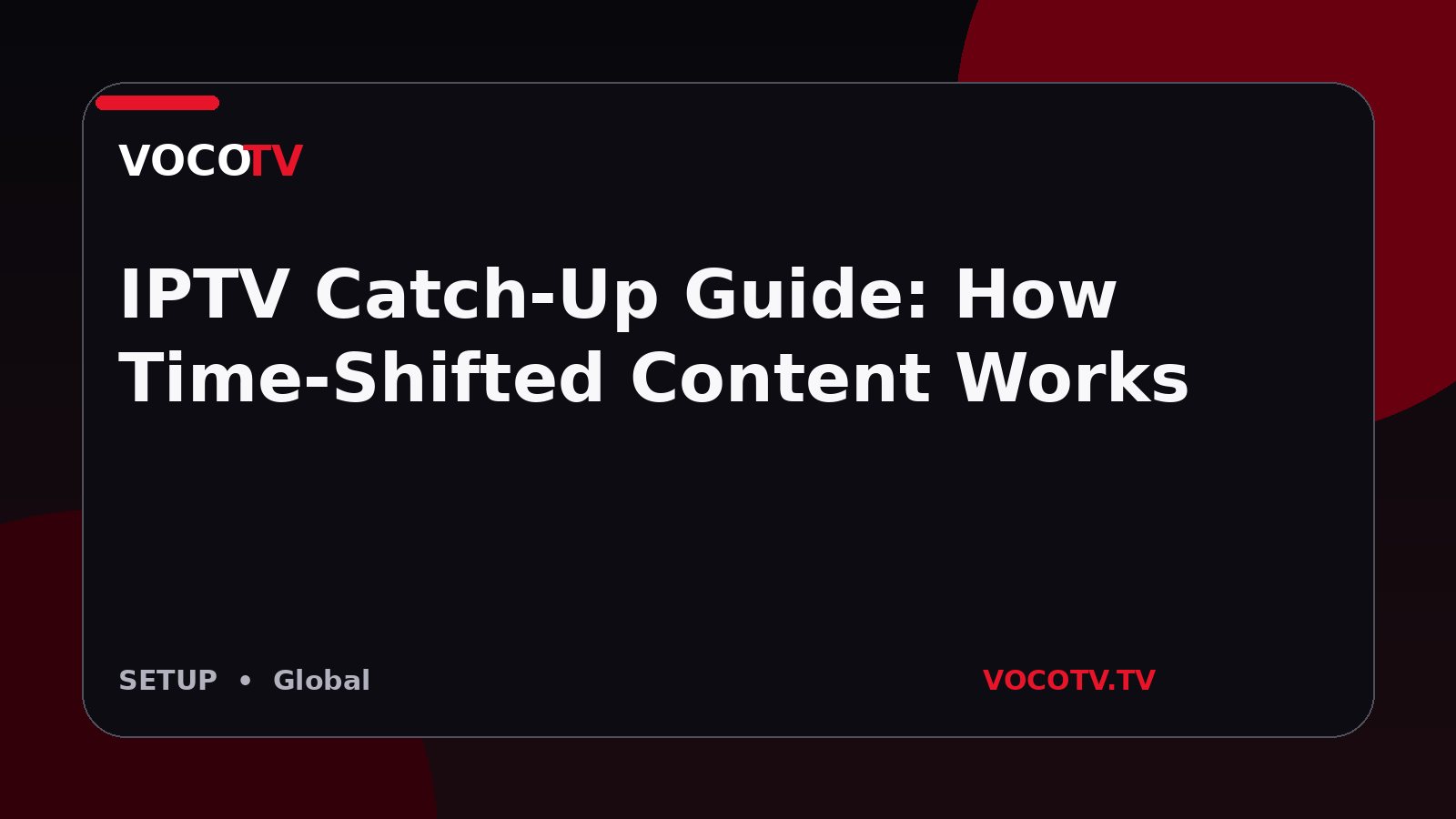 IPTV Catch-Up Guide: How Time-Shifted Content Works