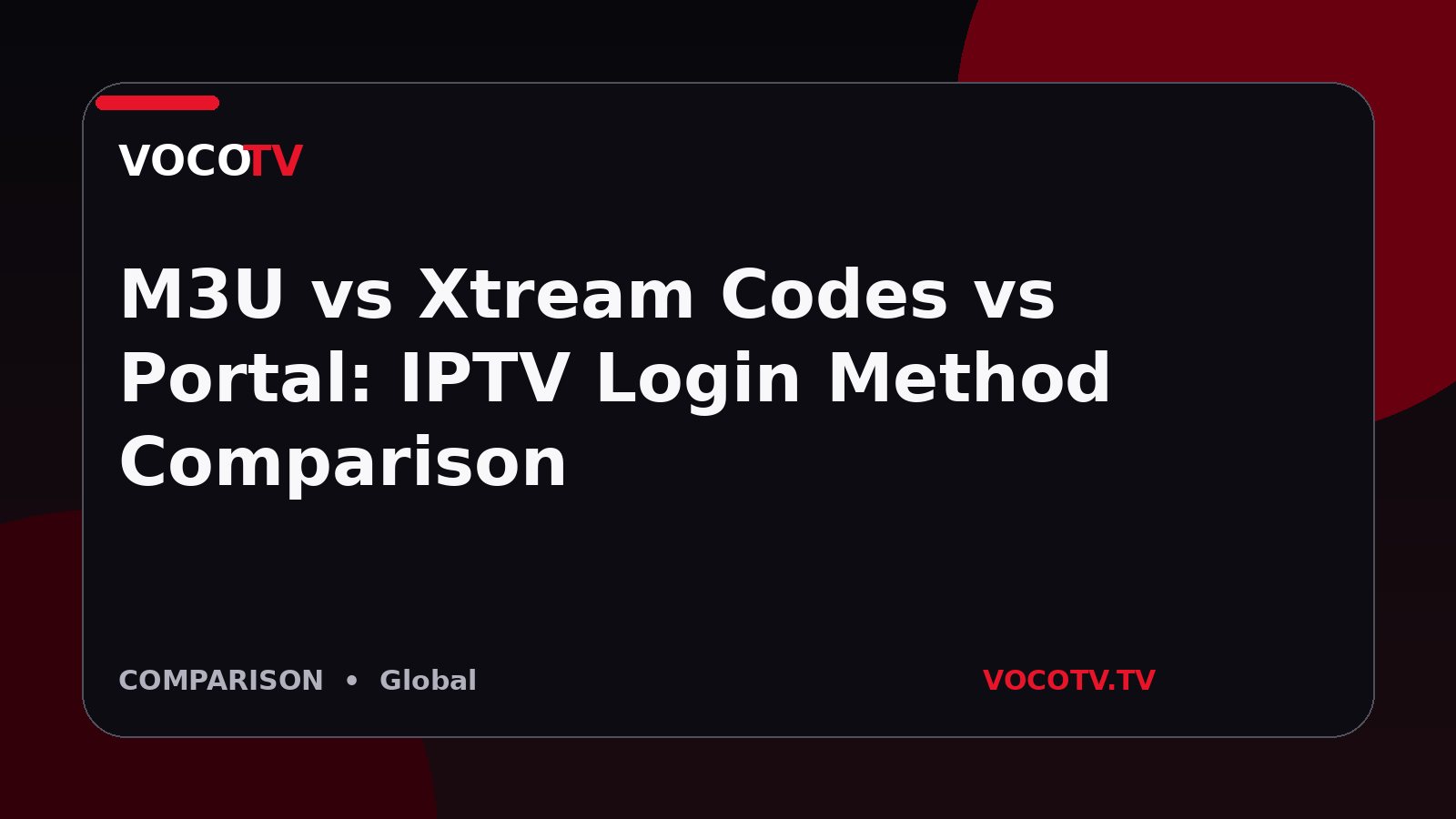 M3U vs Xtream Codes vs Portal: IPTV Login Method Comparison