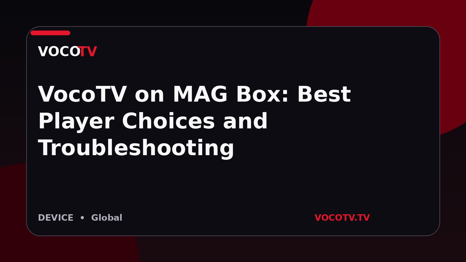 VocoTV on MAG Box: Best Player Choices and Troubleshooting