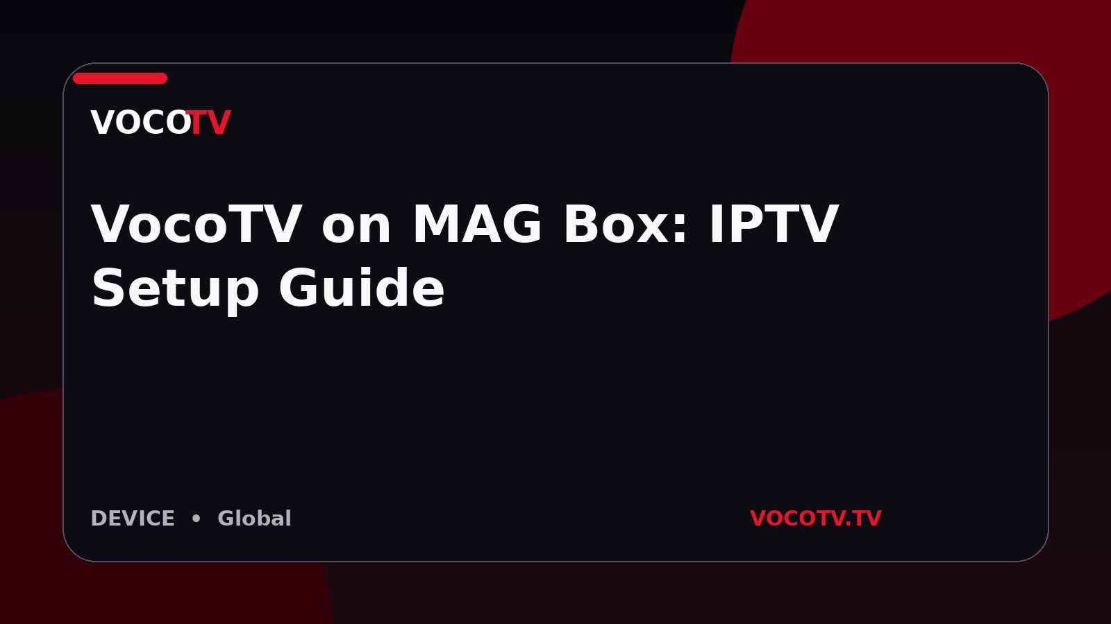 VocoTV on MAG Box: IPTV Setup Guide
