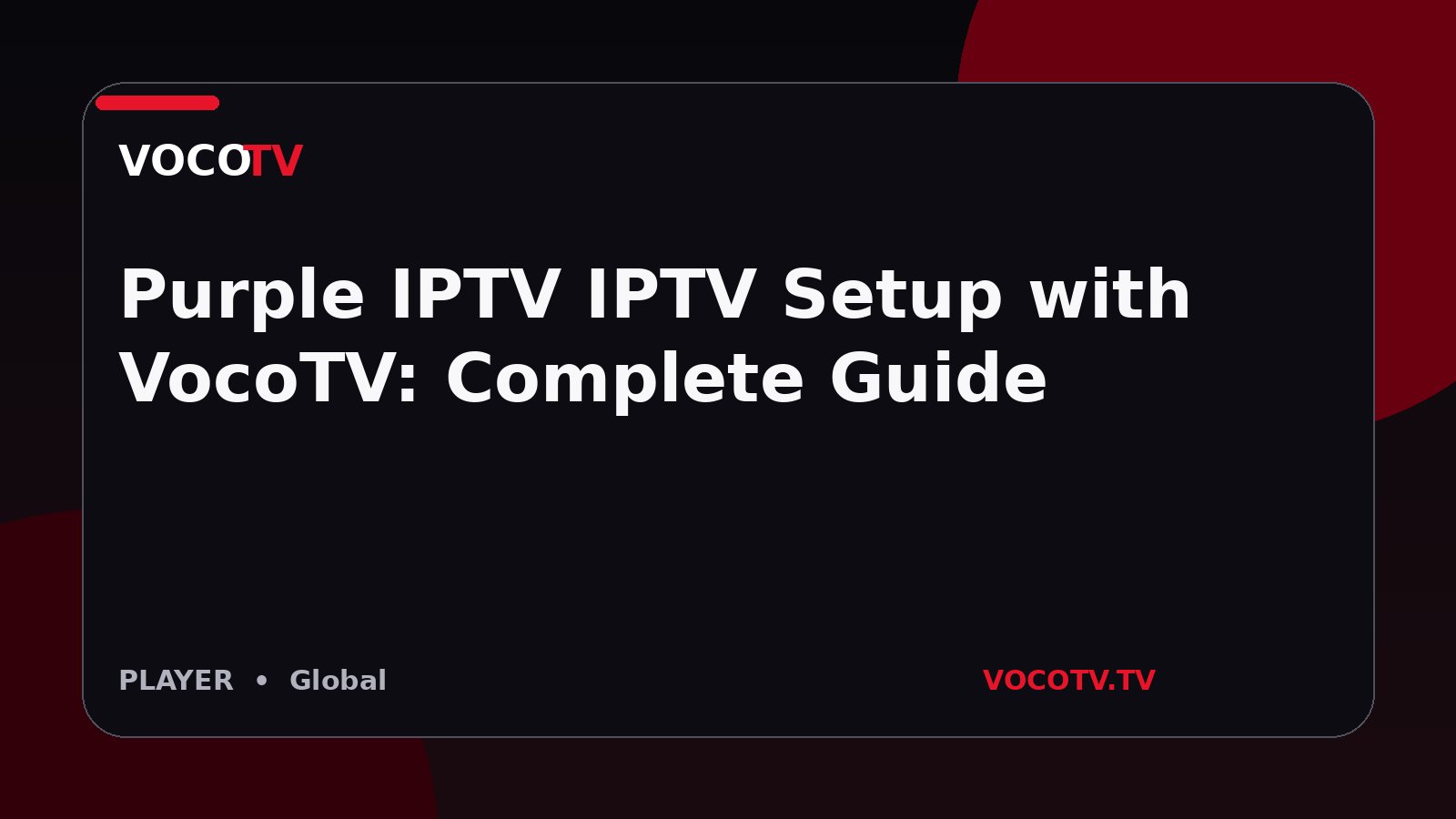 Purple IPTV IPTV Setup with VocoTV: Complete Guide