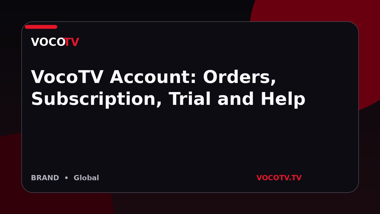 VocoTV Account: Orders, Subscription, Trial and Help