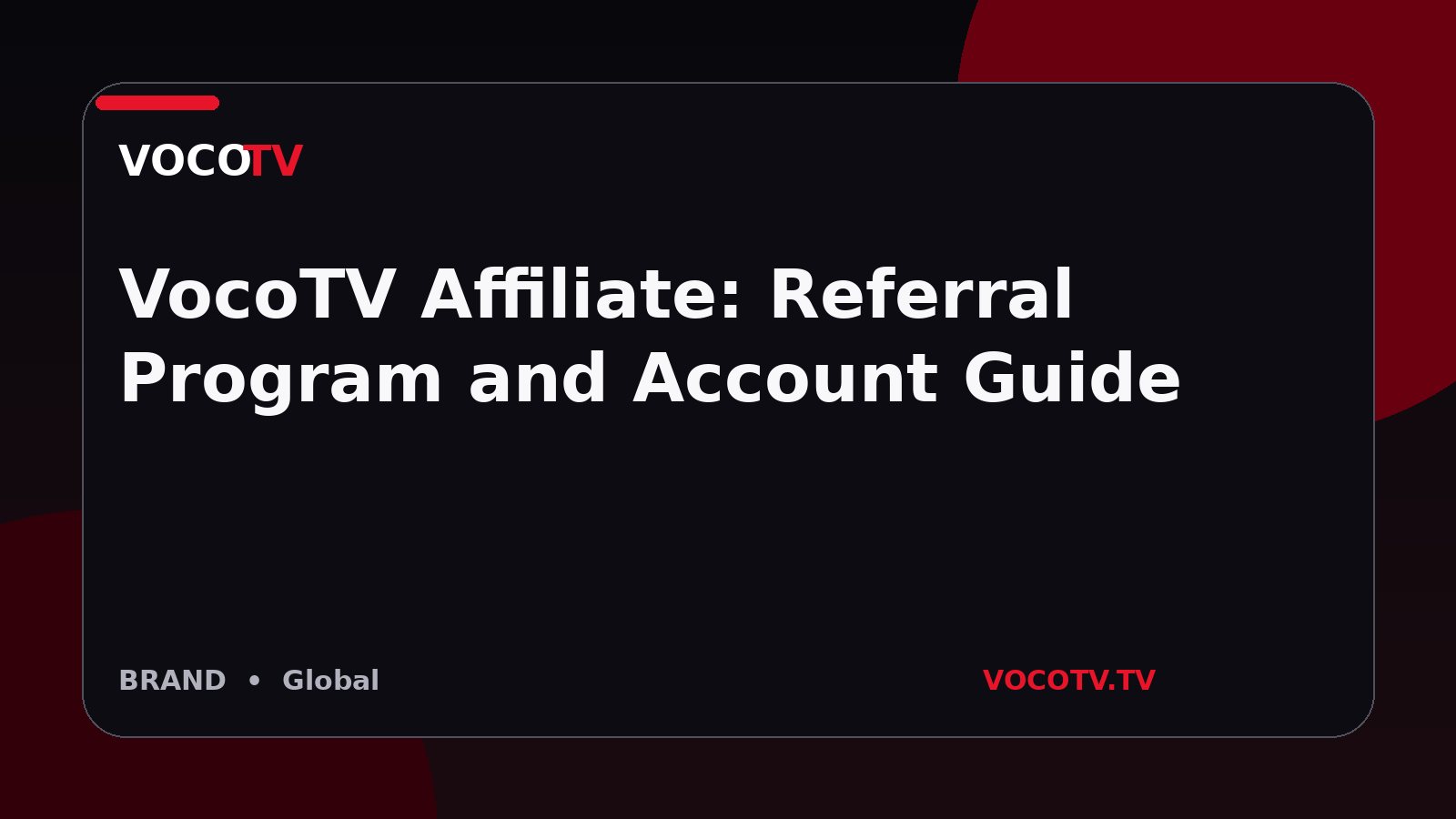 VocoTV Affiliate: Referral Program and Account Guide