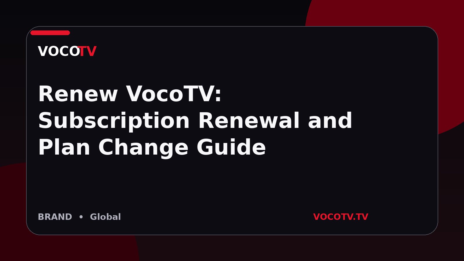 Renew VocoTV: Subscription Renewal and Plan Change Guide