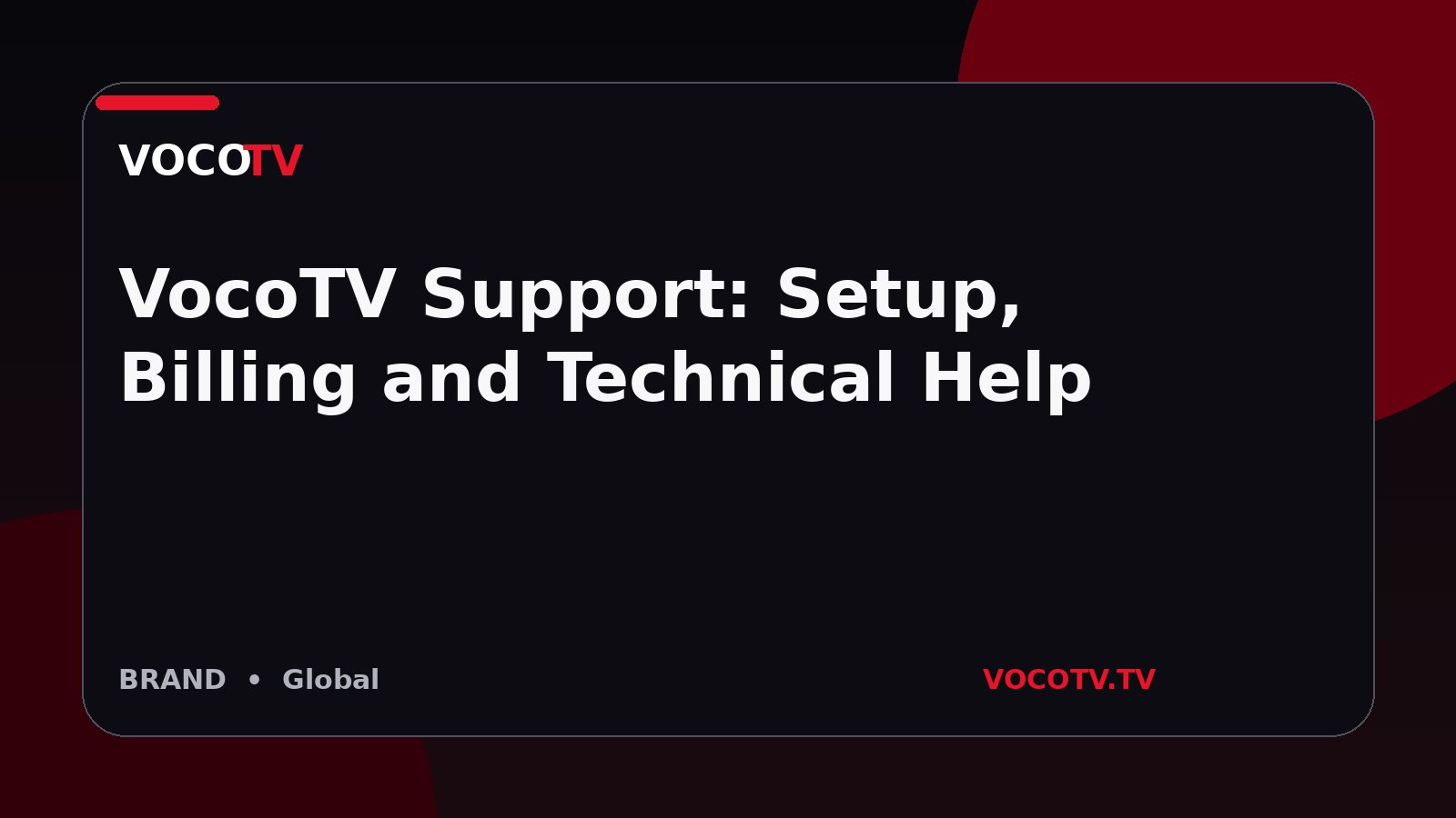 VocoTV Support: Setup, Billing and Technical Help